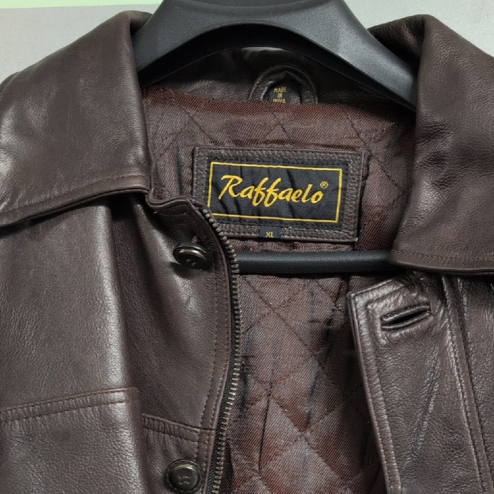 Men's Dark Brown Leather Bomber Jacket
